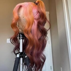 pink lace front wig