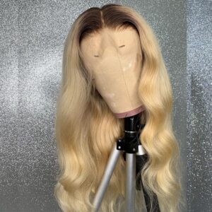 blonde wig with dark roots