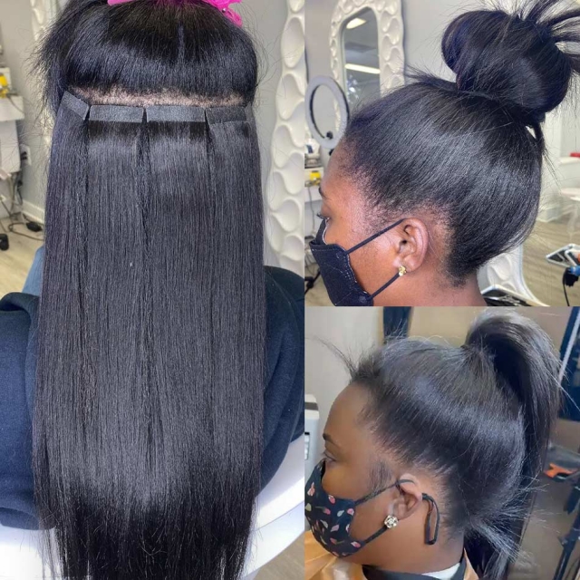 Straight Tape in hair extensions